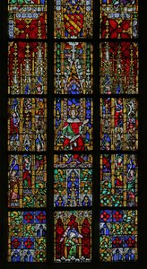 A trónoló Salamont ábrázoló ablak, c. 1320, 15-20. század (többnyire modern) alkotó: French School